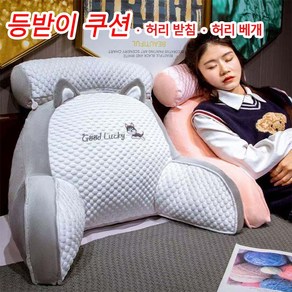 [시원한 쿠션] 등받이 쿠션 쇼파쿠션 침대 의자 기대는 인체공학 허리받이 쿠션, 토끼