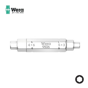 WERA 베라 육각 드라이버 비트 빗트 9506 SB 4-in-1 소켓 나사용 3mm 4mm 5mm, 1개