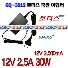 로더스 12V 2.5A(2500mA) 30W 국산어댑터GQ-3012, 1개, 어댑터