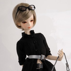 돌모아 구체관절인형의상 56cm 60cm SD13 검정 핀턱 롱 셔츠 SD - NoNo Pin-tuck Long Shit (Black) [B1-5-5], 롱셔츠 + 벨트, 1개