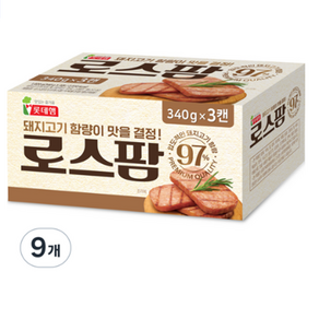 롯데햄 로스팜 엔네이처 마일드 햄통조림, 340g, 3개, 9개