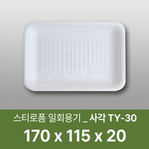 태양산업사 일회용 포장용기 일회용접시 사각접시 일회용기 TY-30, 1세트, 300개