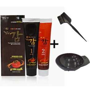 젤존 감 염색약 150g 무암모니아 무PPD 젤존 감 트리트먼트 칼라 크림 + 염색 볼 + 붓