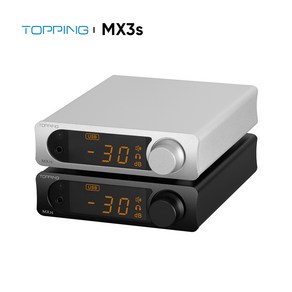 TOPPING MX3s 오디오 DAC Bluetooth 입력 700mW * 2 헤드폰 앰프 3.5mm 클래스 D 62Wx2 스피커 서브 우퍼 192kHz 24Bit 전력 증폭기, silve