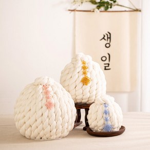 [데코봉봉] 전통 실타래 (매듭 장식)-명주실 타래실 시침실 이불실 백일상 돌상, 블루, 소, 1개