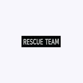 RESCUE TEAM 검정+흰색 BW103 - 오버로크 벨크로 약장 자수 구조대 가드 안전 보안 경호 군인 소방 KOREA