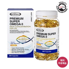 (임박세일) 마더네스트 호주 프리미엄 슈퍼 tg 알티지 오메가3 300정 고함량 EPA + DHA (25년 6월), 1개, 300캡슐