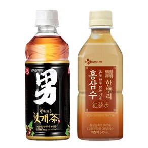 광동 헛개차 340ml 20페트 + CJ 한뿌리 홍삼수 340ml 20페트 총 40페트, 40개