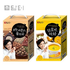 담터 호두아몬드 율무차 50T x 1개 + 단호박마차, 100개, 1세트, 1750g, 100개입