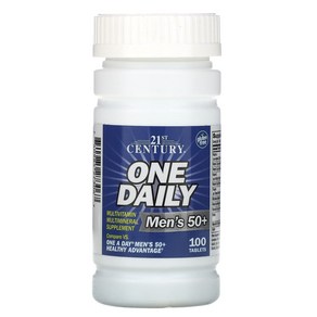 One Daily Mens 50 Multivitamin Multimineal 100 타블렛, One Colo, One Size, 1개, 100정