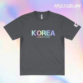 2023년 NEW KOREA 남여공용 대한민국 코리아 홀로그램 면 쿨론 반팔 티셔츠