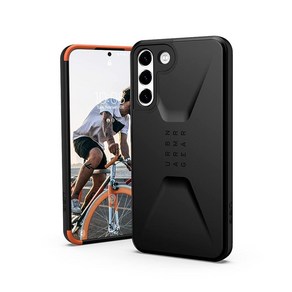 URBAN ARMOR GEAR UAG 갤럭시 S22 플러스 전용 케이스 블랙 매끄러운 초박형 충격 흡수 민간인 보호 커버 [6.6인치 스크린]., 민간인 - 블랙, 민간인 - 블랙