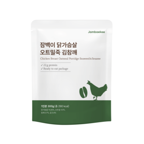 잠백이 오트밀 상온 닭가슴살 죽 김참깨맛, 10개, 300g