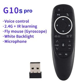 스마트 음성 원격 제어 무선 에어 플라이 마우스 2.4G G10 G10S 프로 자이로스코프 IR 학습 안드로이드 TV 박스용, 1개, 3) G10s po, 3.G10s po