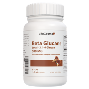 [미국빠른직구] VitaCosmoX 비타코스모엑스 발효효모 베타글루칸 Beta Glucans 500 mg 120 야채캡슐 120캡슐, 1개, 120정