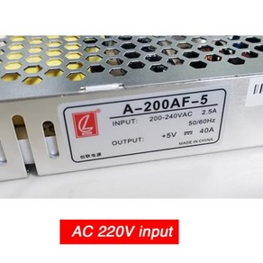 LED 디스플레이 스크린용 Chuanglian 전원 공급 장치 A-200AF-5 초박형 특수 스위칭 AC 110V 220V 출력 5V 40A 200W