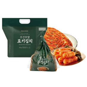 피코크 조선호텔 김치 포기김치 4kg 총각김치 1.5kg 알타리 아싹한, 없음, 1세트