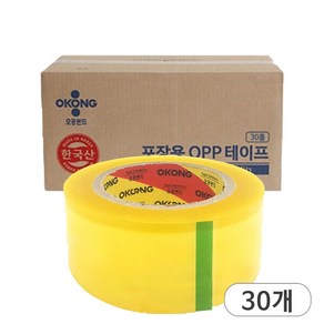 오공 정품 국내산 100M투명 테이프 중포장용 65mic, 30개