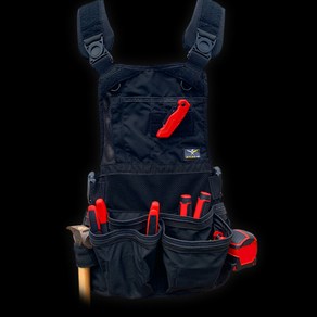 아틀라스46 공구 앞치마 Phoenix Po-Flex™ Chest Rig 포켓 조끼, Black, 1개