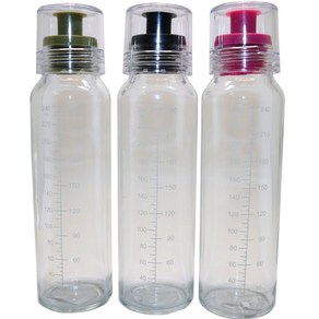흐르지않는 열탕소독가능 네오플랜 눈금오일병 양념 소스병 240ml 삼색3병 한세트, 1세트