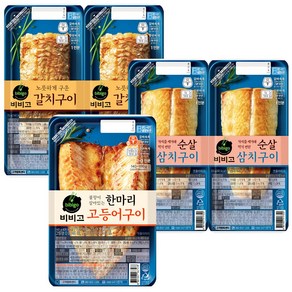 (에이브쇼핑) 비비고 한마리고등어구이 140g + 순살 삼치구이 60g x 2개 + 갈치구이 70g x 2개, 1세트