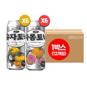 클룹 리얼 토닉 유자500ml+리얼 토닉 자몽500ml 각 6개씩, 500ml