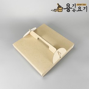 [용기는요기] 크라프트 무지 손잡이 피자박스 12인치 전 파이 타르트 도넛 생선구이 포장 (100개), 1세트, 100개