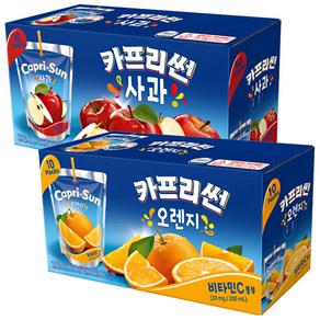 카프리썬 오렌지 200ml 10개+사과 10개, 1세트