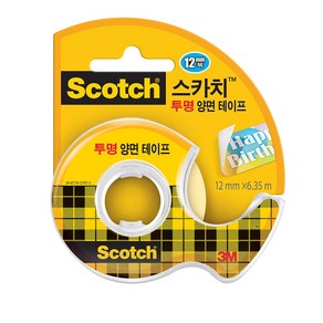 3M 투명 양면 테이프 136D 12mm 6.4m 얇은 선물 포장 다용도 테이프, 단품