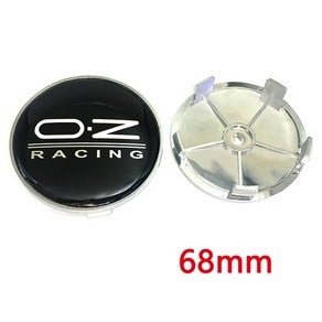 56mm 60mm 65mm 68mm OZ 휠 허브 센터 캡 자동차 로고 배지 엠블럼 림 방진 커버 교체 부품 액세서리 4 개입, [13] 68mm Black Silve, 4개