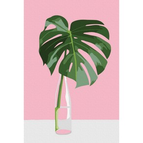 플레이어바웃 DIY 명화그리기 세트 유화 10 x 15 cm, 그린 몬스테라 (AX299), 1개