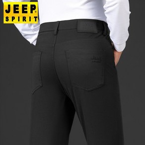 JEEP SPIRIT 지프 스피릿 바지 남성 캐쥬얼 패션 가을 겨울 스트레이트 팬츠 느슨한 원단 스트레치 올 매치 솔리드 미드 웨이스트 두꺼운 남성 바지 J7066