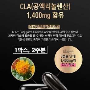 cla 다이어트 공액리놀레산 독일 고함량 1400mg 홍화씨 기름 독일산 홍화씨유 공액리놀렌산 맥스 여성 남성 과체중 체지방감소 효과 효능 추천 식약처 식약청 인증 건강기능식품, 1개, 42정