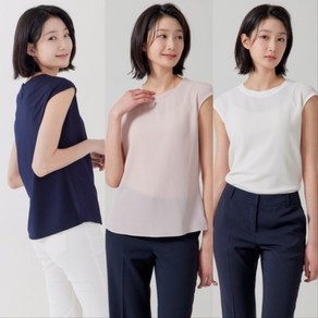 [지센] 여성 우븐패치 캡소매티셔츠(색상3종) LFTSP302
