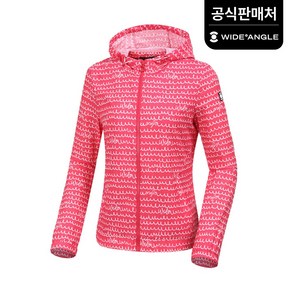 [와이드앵글 공식] [골프] 여성 흘림 로고 패턴 후드 점퍼 L WWP20133P5