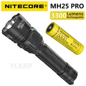 NITECORE MH25 프로 3300 루멘 손전등 NL2153 호환 배터리와 함께 포장, 01 MH25 PRO, 1개