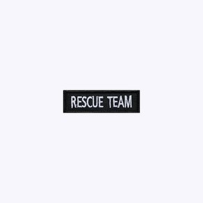 RESCUE TEAM 검정+흰색 BW72 - 소방 구조 안전 레스큐 오버로크 벨크로 마크 약장 와펜 자수