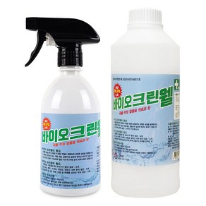 크로바 바이오크린웰 500ml 스프레이 + 1L 리필 뿌리는 살균소독제 발효알콜