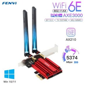 컴퓨터부품 Fenvi-5374Mbps WiFi 6E 인텔 AX210 PCIe 무선 어댑터 2.4G/5G/6Ghz 802.11AX 블루투스 5.2 AX200 6 카드 PC Win10, 02 PCE-AXE3000(AX210)