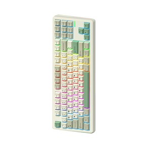 [SMTONE] Riccks RS8 객제화 무선 게이밍 기계식 키보드 87키 블루투스 RGB 4000mAh/8000mAh GASKET구조, 제조사축, 태극축(3모드)-4000mah, 그린