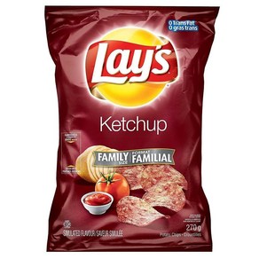 Canadian Lays Ketchup Chips (Impoted Fom Canada) - 1 F Canadian Lays 케첩 칩(캐나다에서 수입) - 패밀리 사이즈 가방 1, 1개, 267g