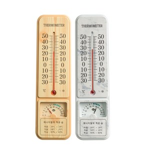 국산 플라이토 굿데이 나무무늬 온습도계 32.5cm 신생아 실내 주방 온도계 습도계 THERMOMETER 측정, 01_메이블, 1개