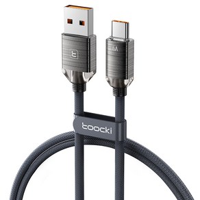 Toocki 아연합금 USB A-C타입 고속 충전케이블, 5개, 1m, 블랙