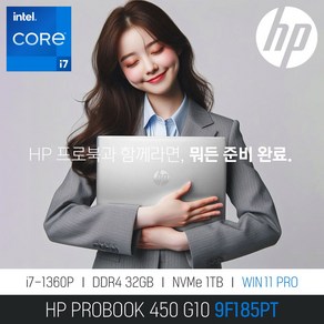 HP ProBook 450 G10 9F185PT / 주식 문서작업 사무용 인강용 [ 무선마우스 증정]