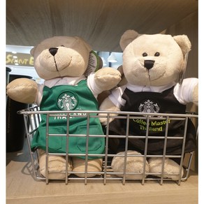 {스타벅스곰돌이 } / Thailand Stabuck Baista Teddy Bea / (곰인형) 2가지색상중 택일-초록색 검정색, 초록색 곰, 1개, 20mm