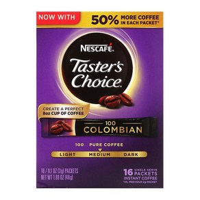 Nescafe Tastes Choice Colombian 미디움 로스트 커피 16개입, 3g, 1개