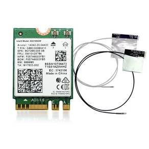 인텔 AX210NGW Wifi 6E 무선랜카드 (부착형안테나 + 케이블 포함), 1개