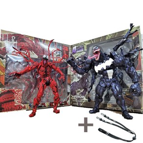 마블 베놈 카니지 관절 액션 굿즈 피규어 MARVEL VENOM 18cm 국내출고배송+국산 마스크 스트랩 추가 00392 EA, A 베놈 블루, 1개