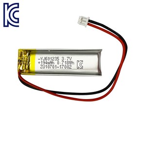 YJ 리튬폴리머배터리 KC인증충전지 3.7V YJ601235 194mAh 리튬폴리머, 1개, 1개입