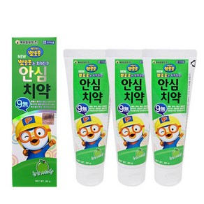 뽀로로 안심 치약 80g /사과향 무불소, 3개